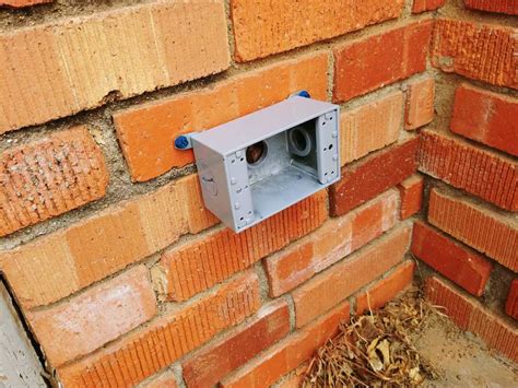 installing electrical box in brick|external outlet for brick house.